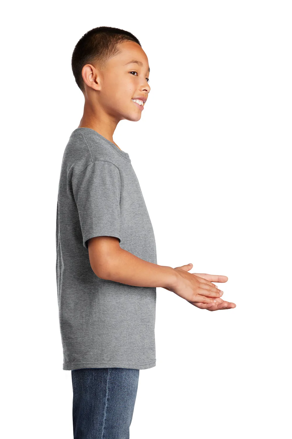 Port & Company Youth Core Short Sleeve Crewneck T-Shirt - Heather Grey  Buy the latest Clothing Port-Company