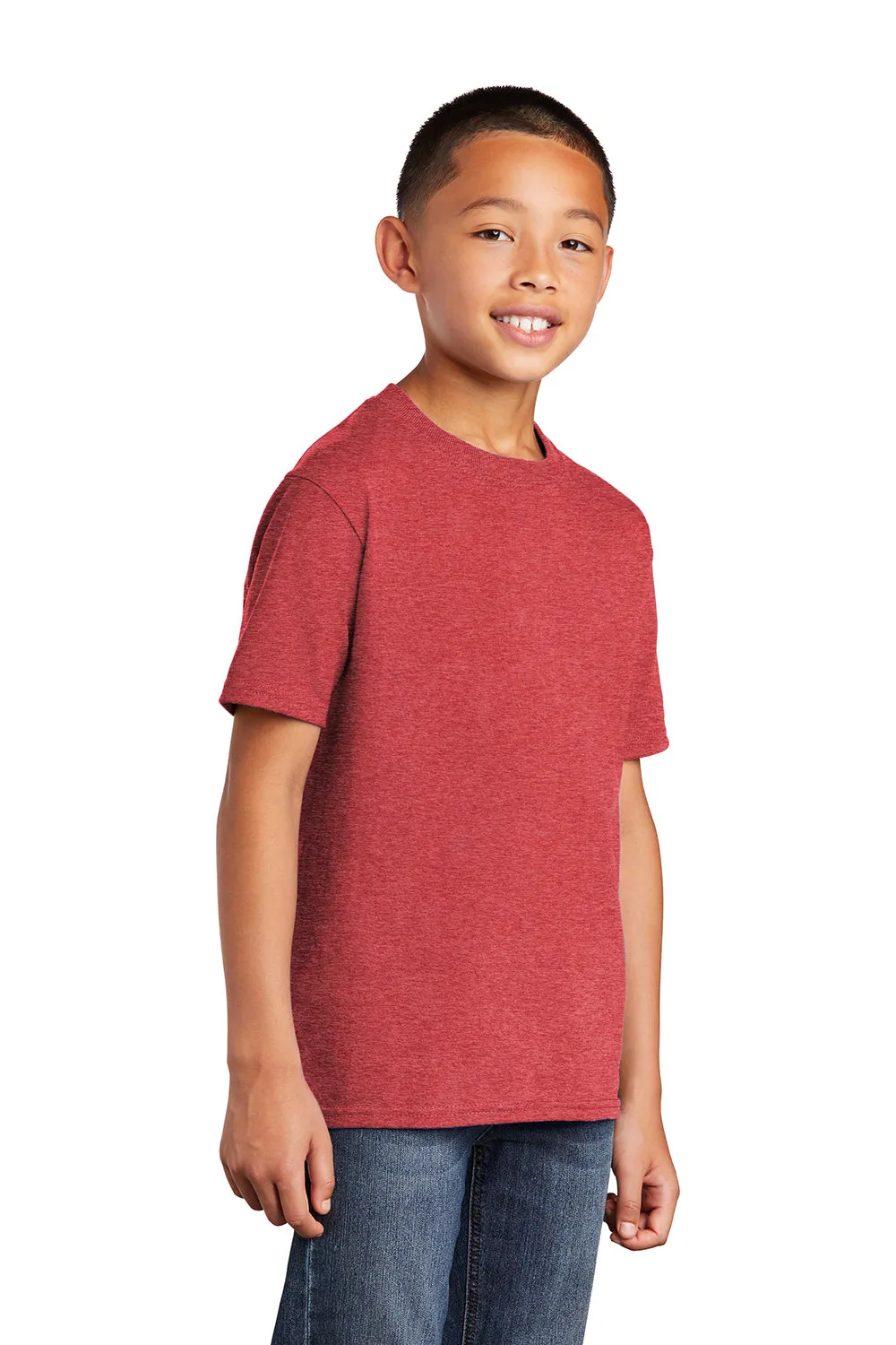 Port & Company Youth Core Short Sleeve Crewneck T-Shirt - Heather Red  Buy the latest Clothing Port-Company