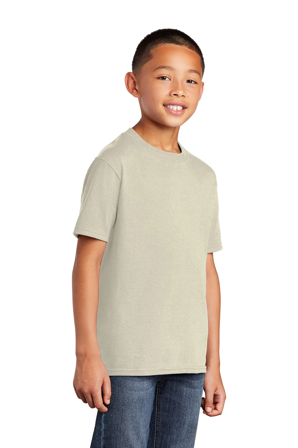 Port & Company Youth Core Short Sleeve Crewneck T-Shirt - Natural  Buy the latest Clothing Port-Company