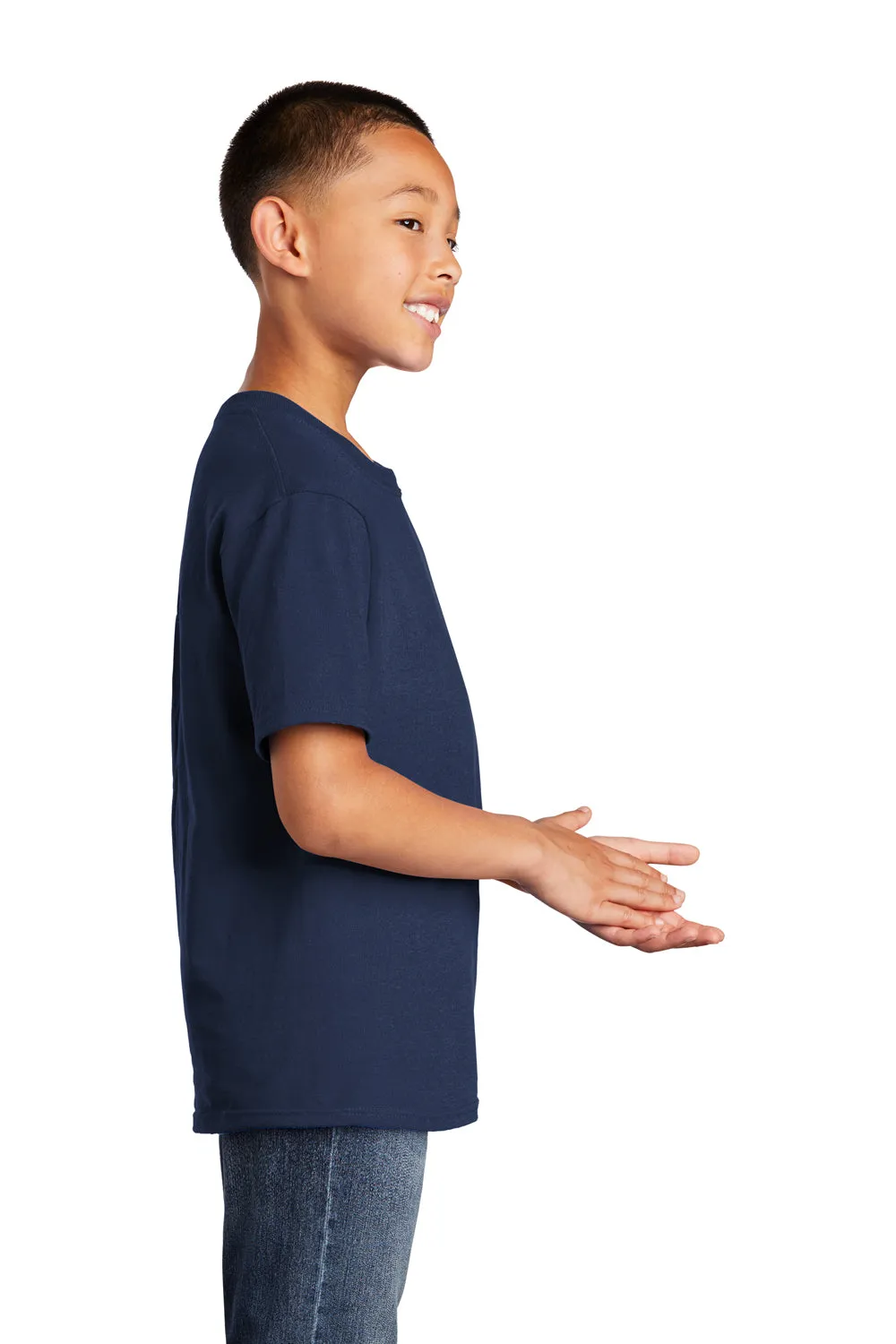 Port & Company Youth Core Short Sleeve Crewneck T-Shirt - Navy Blue  Buy the latest Clothing Port-Company