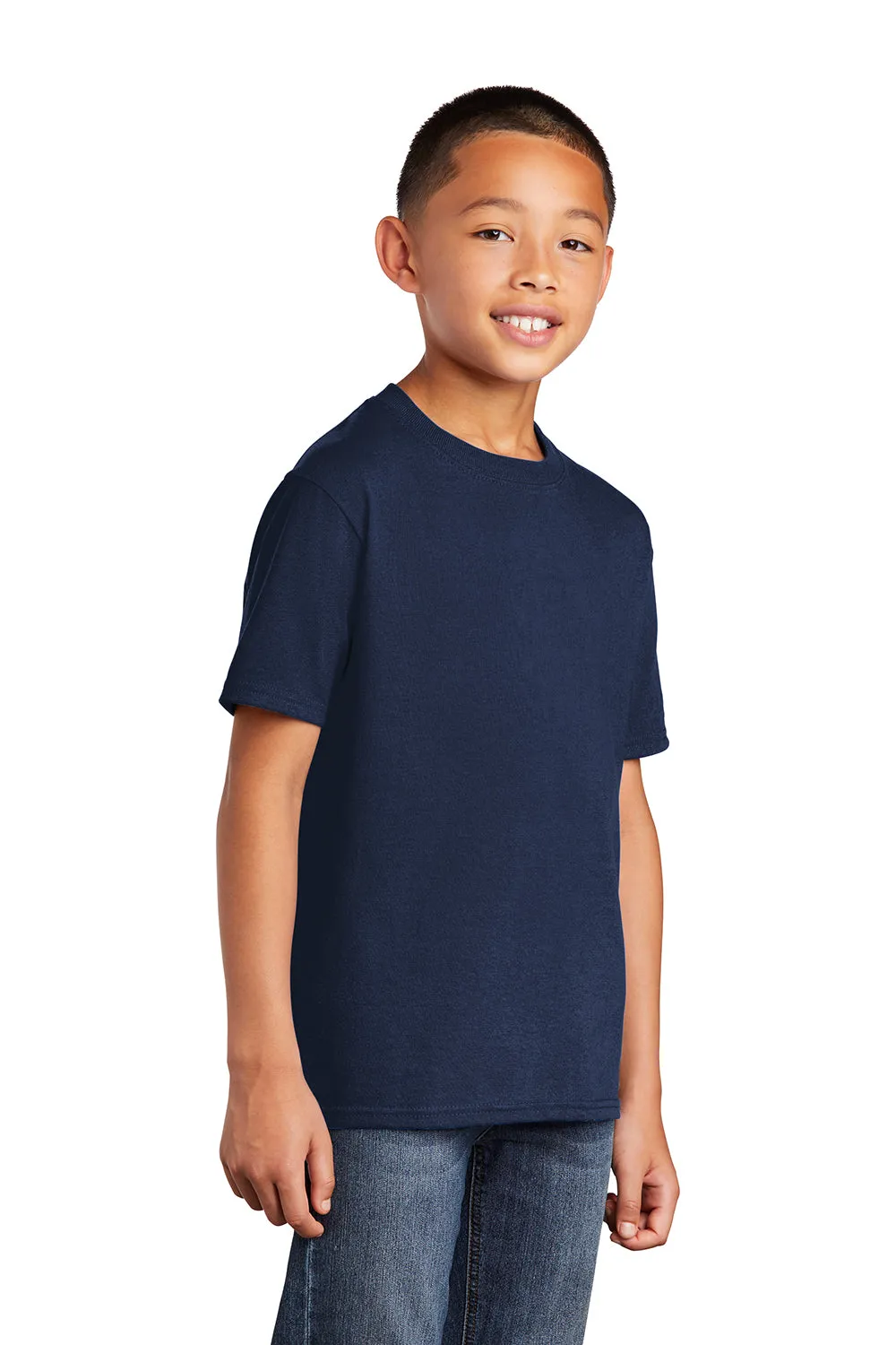 Port & Company Youth Core Short Sleeve Crewneck T-Shirt - Navy Blue  Buy the latest Clothing Port-Company