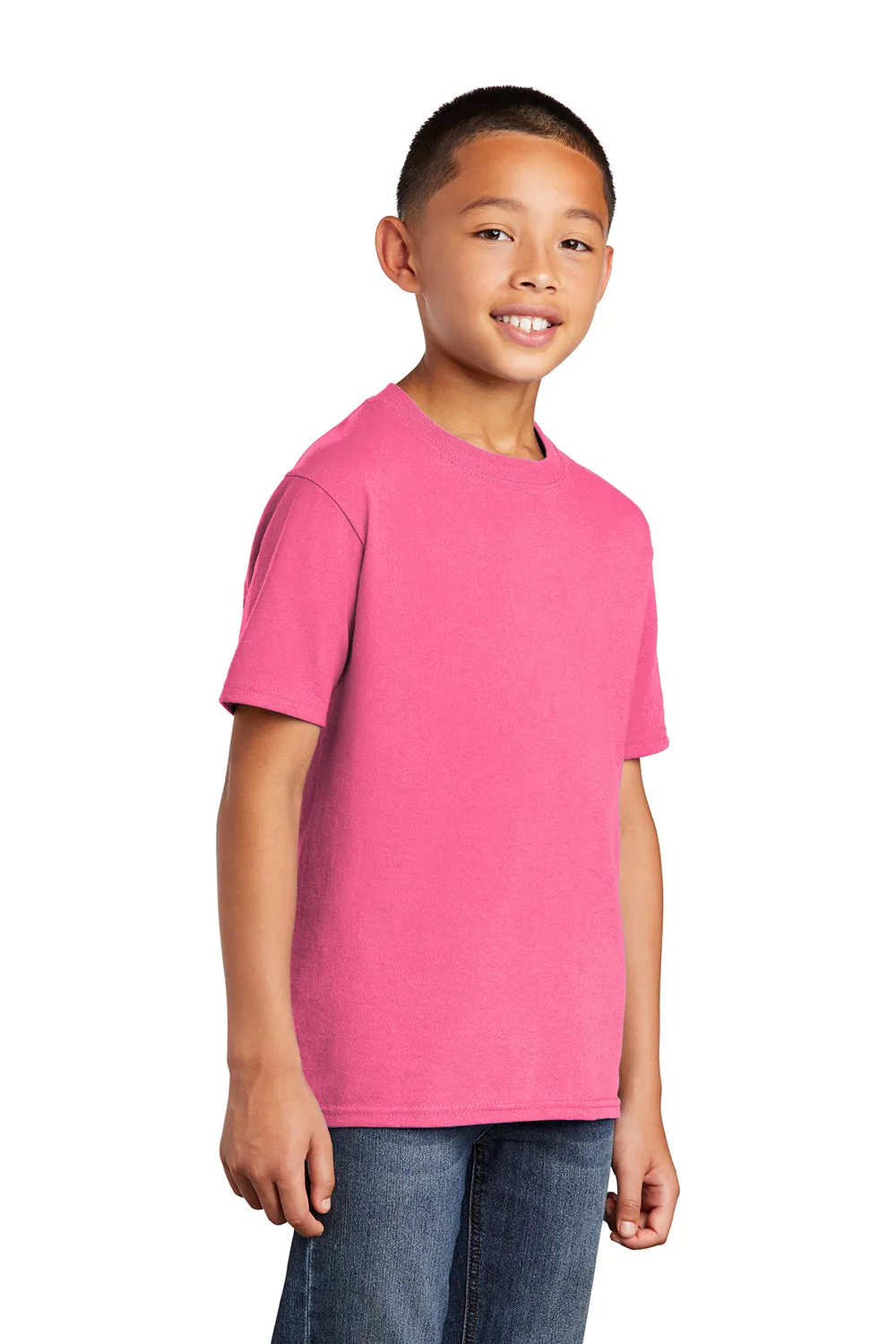 Port & Company Youth Core Short Sleeve Crewneck T-Shirt - Neon Pink  Buy the latest Clothing Port-Company
