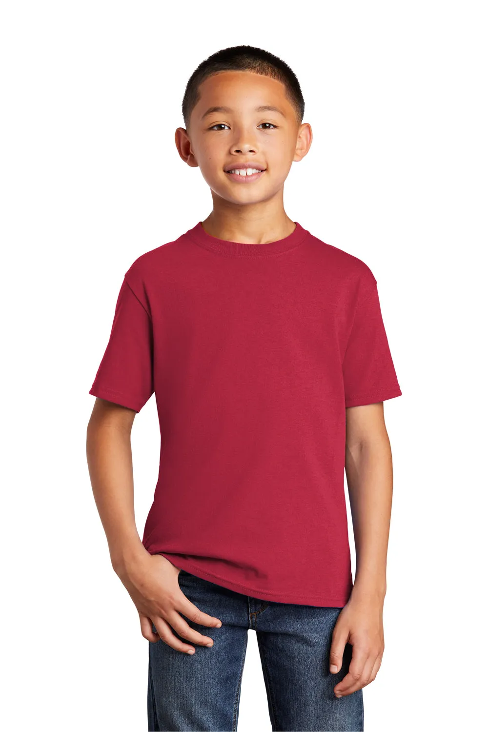 Port & Company Youth Core Short Sleeve Crewneck T-Shirt - Red  Buy the latest Clothing Port-Company