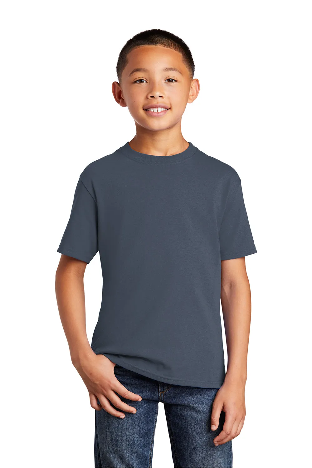 Port & Company Youth Core Short Sleeve Crewneck T-Shirt - Steel Blue  Buy the latest Clothing Port-Company