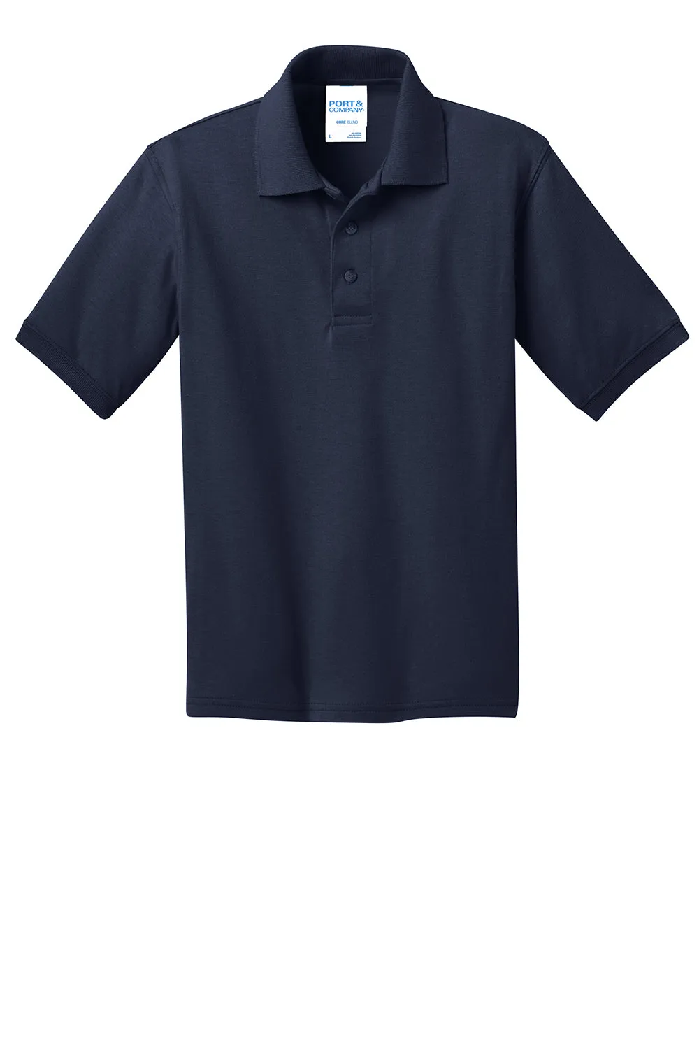 Port & Company Youth Core Stain Resistant Short Sleeve Polo Shirt - Deep Navy Blue  Buy the latest Clothing Port-Company