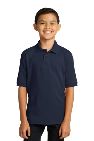 Port & Company Youth Core Stain Resistant Short Sleeve Polo Shirt - Deep Navy Blue  Buy the latest Clothing Port-Company