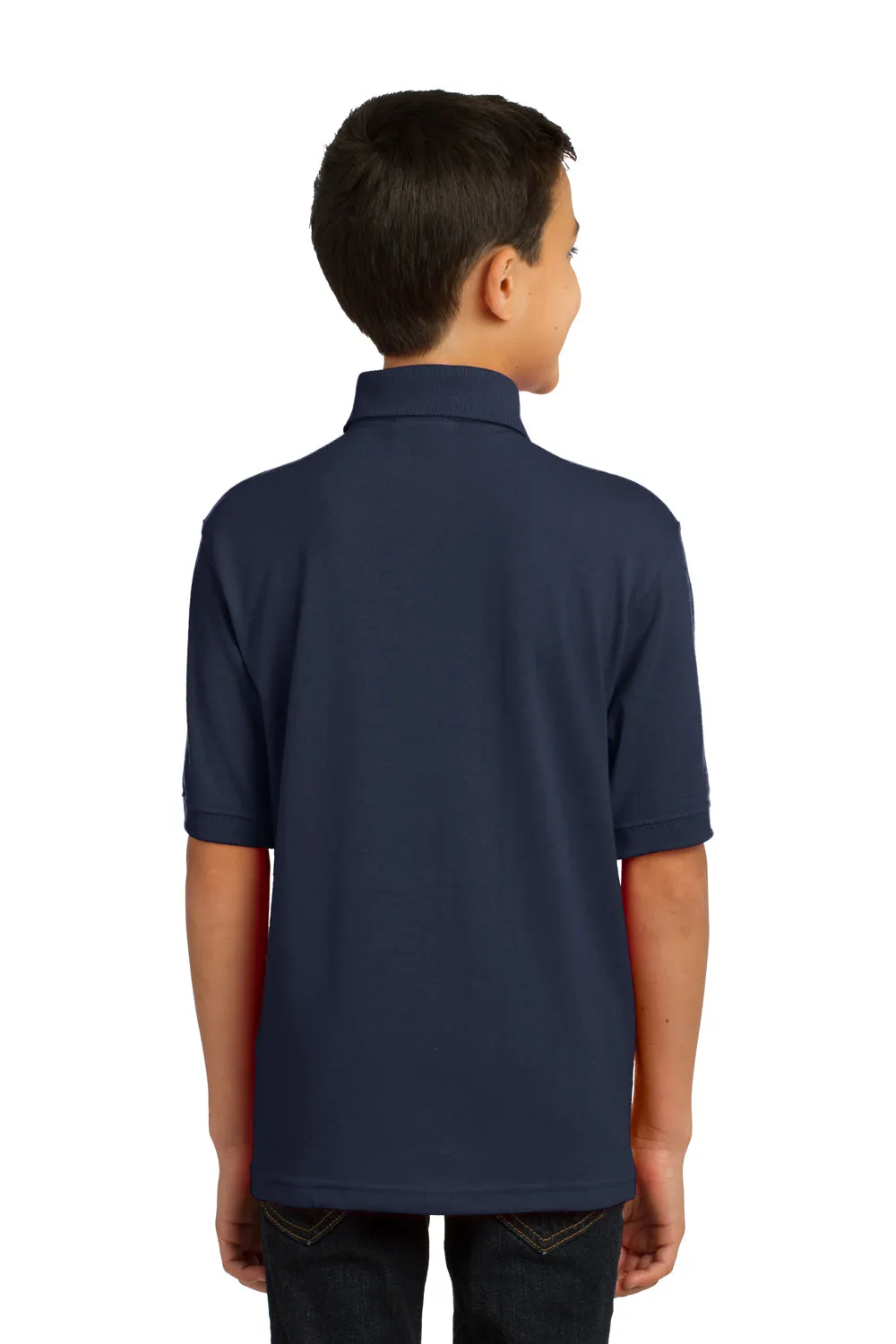 Port & Company Youth Core Stain Resistant Short Sleeve Polo Shirt - Deep Navy Blue  Buy the latest Clothing Port-Company