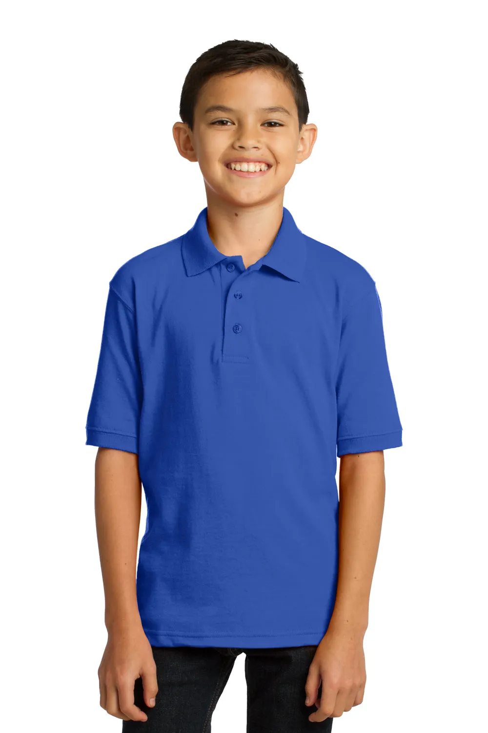 Port & Company Youth Core Stain Resistant Short Sleeve Polo Shirt - Royal Blue  Buy the latest Clothing Port-Company