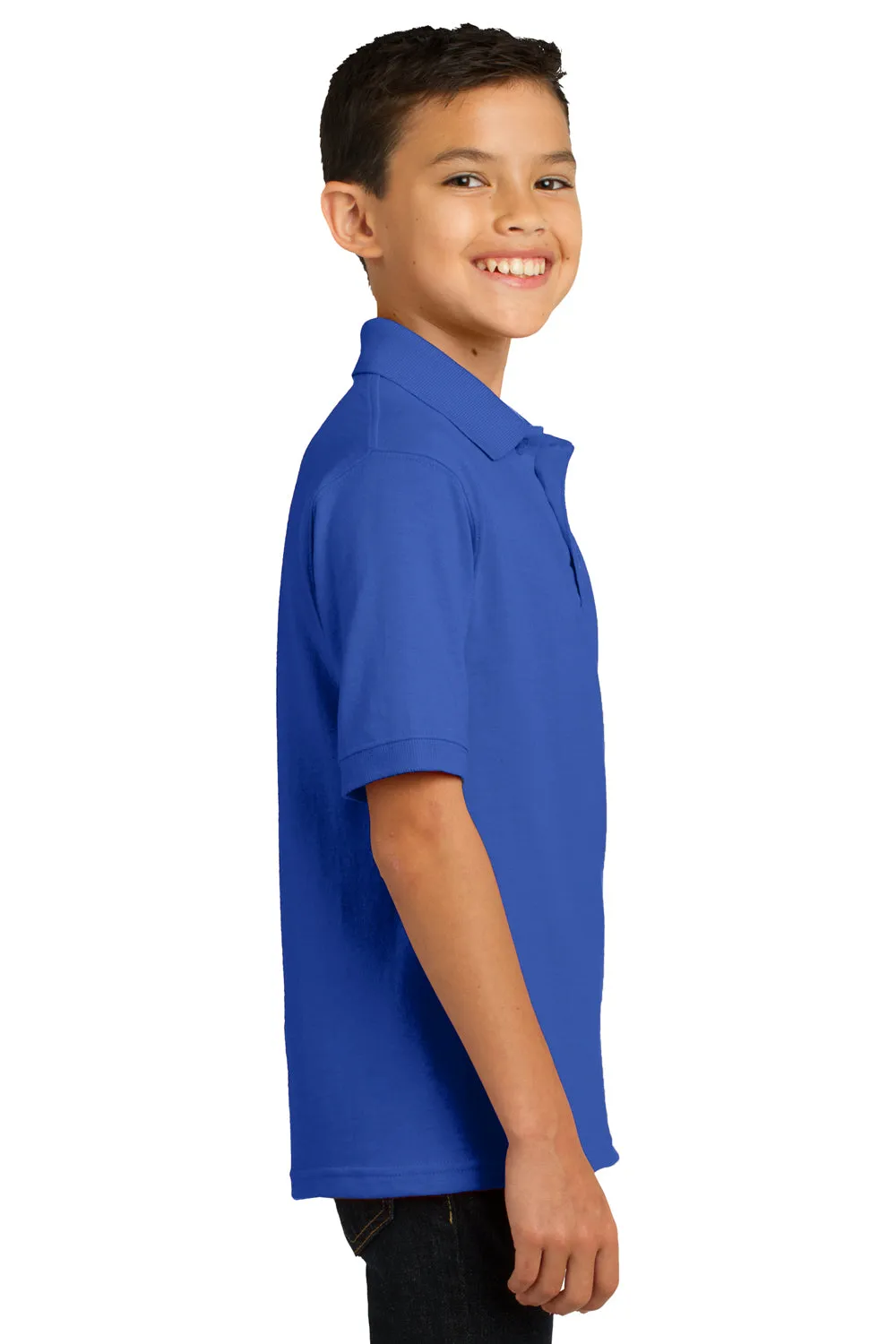 Port & Company Youth Core Stain Resistant Short Sleeve Polo Shirt - Royal Blue  Buy the latest Clothing Port-Company