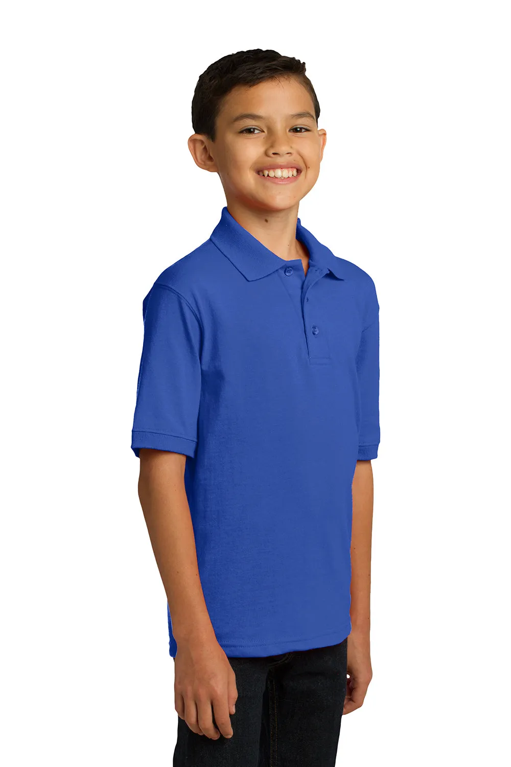 Port & Company Youth Core Stain Resistant Short Sleeve Polo Shirt - Royal Blue  Buy the latest Clothing Port-Company