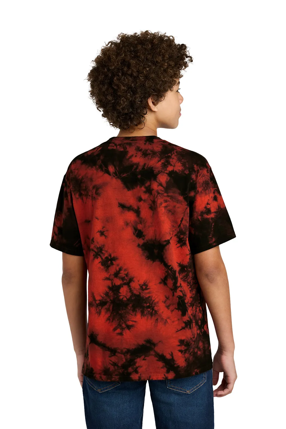 Port & Company Youth Crystal Tie-Dye Short Sleeve Crewneck T-Shirt - Black/Red  Buy the latest Clothing Port-Company