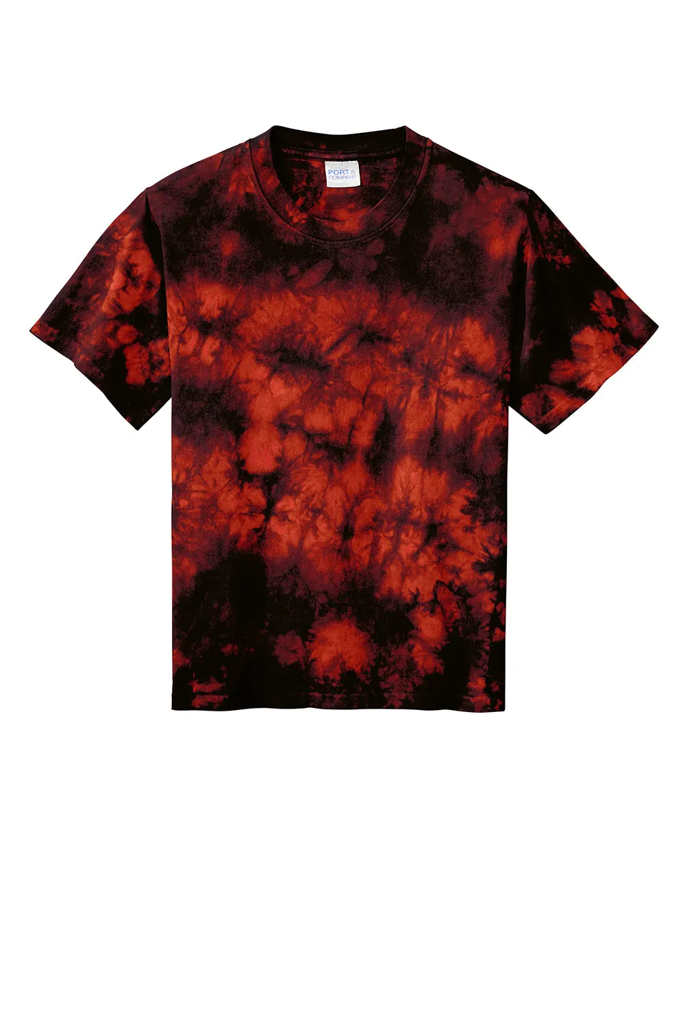 Port & Company Youth Crystal Tie-Dye Short Sleeve Crewneck T-Shirt - Black/Red  Buy the latest Clothing Port-Company