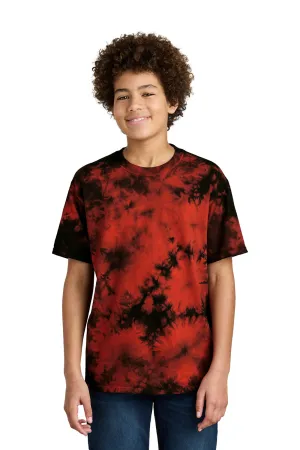 Port & Company Youth Crystal Tie-Dye Short Sleeve Crewneck T-Shirt - Black/Red  Buy the latest Clothing Port-Company