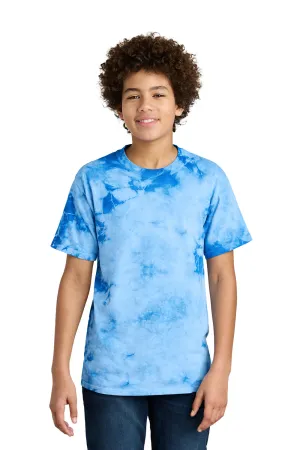 Port & Company Youth Crystal Tie-Dye Short Sleeve Crewneck T-Shirt - Sky Blue  Buy the latest Clothing Port-Company