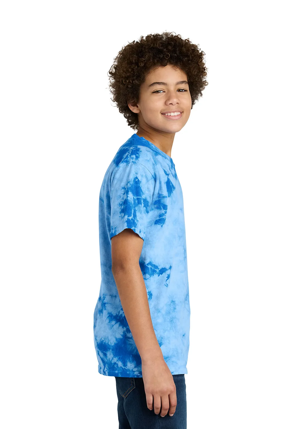 Port & Company Youth Crystal Tie-Dye Short Sleeve Crewneck T-Shirt - Sky Blue  Buy the latest Clothing Port-Company