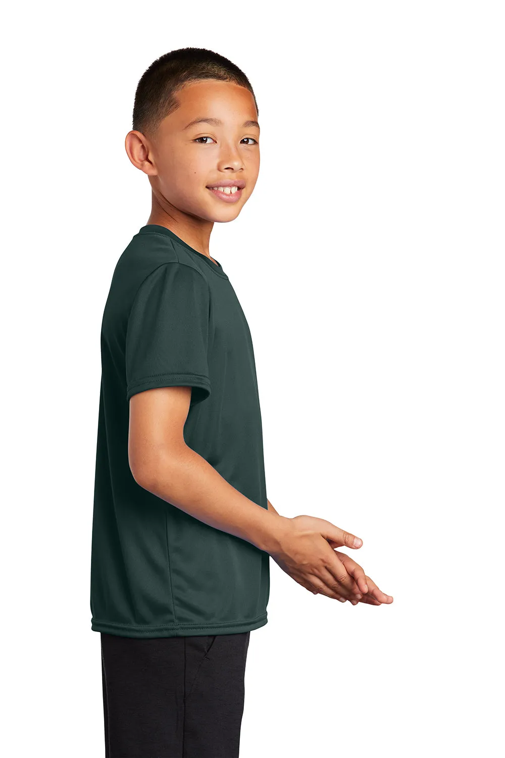 Port & Company Youth Dry Zone Performance Moisture Wicking Short Sleeve Crewneck T-Shirt - Dark Green  Buy the latest Clothing Port-Company