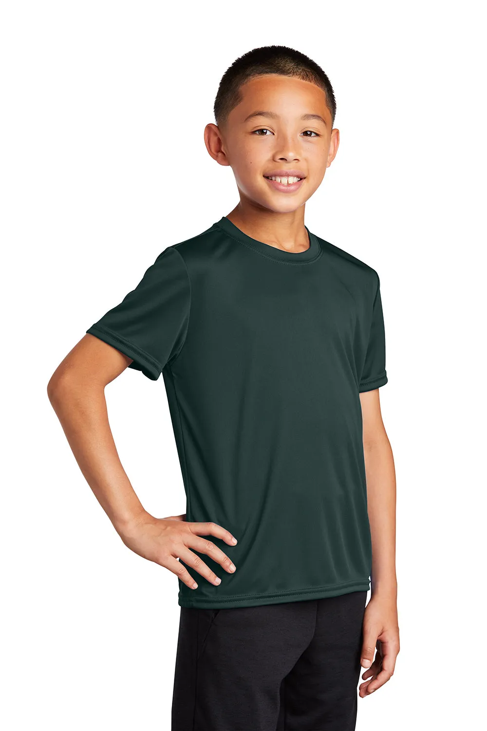 Port & Company Youth Dry Zone Performance Moisture Wicking Short Sleeve Crewneck T-Shirt - Dark Green  Buy the latest Clothing Port-Company