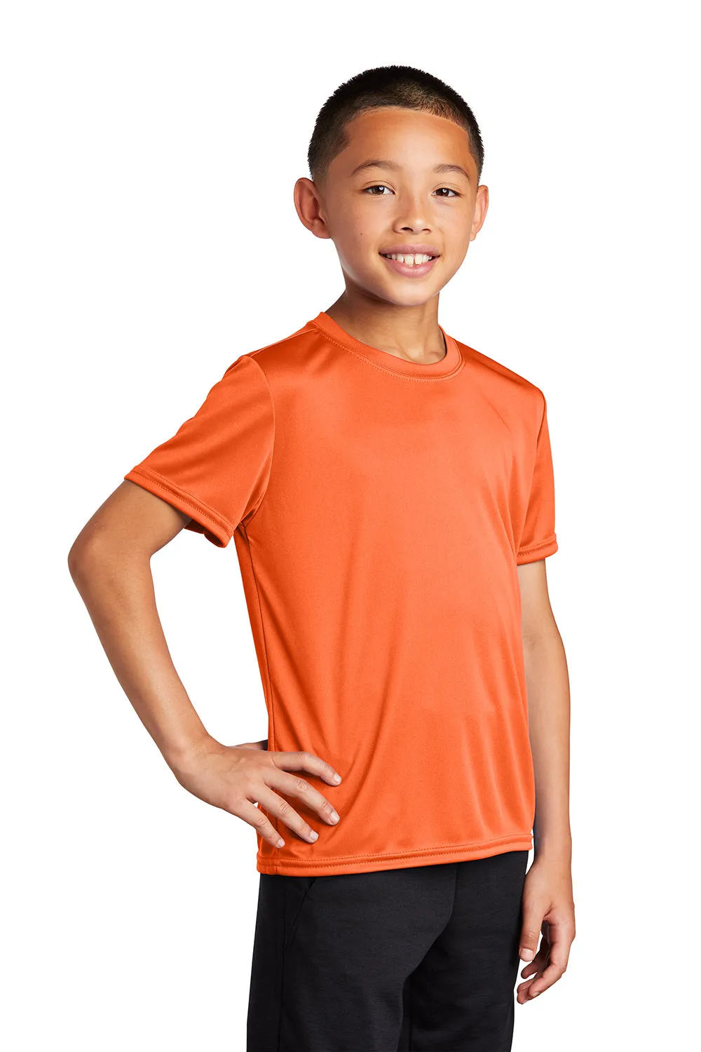 Port & Company Youth Dry Zone Performance Moisture Wicking Short Sleeve Crewneck T-Shirt - Neon Orange  Buy the latest Clothing Port-Company