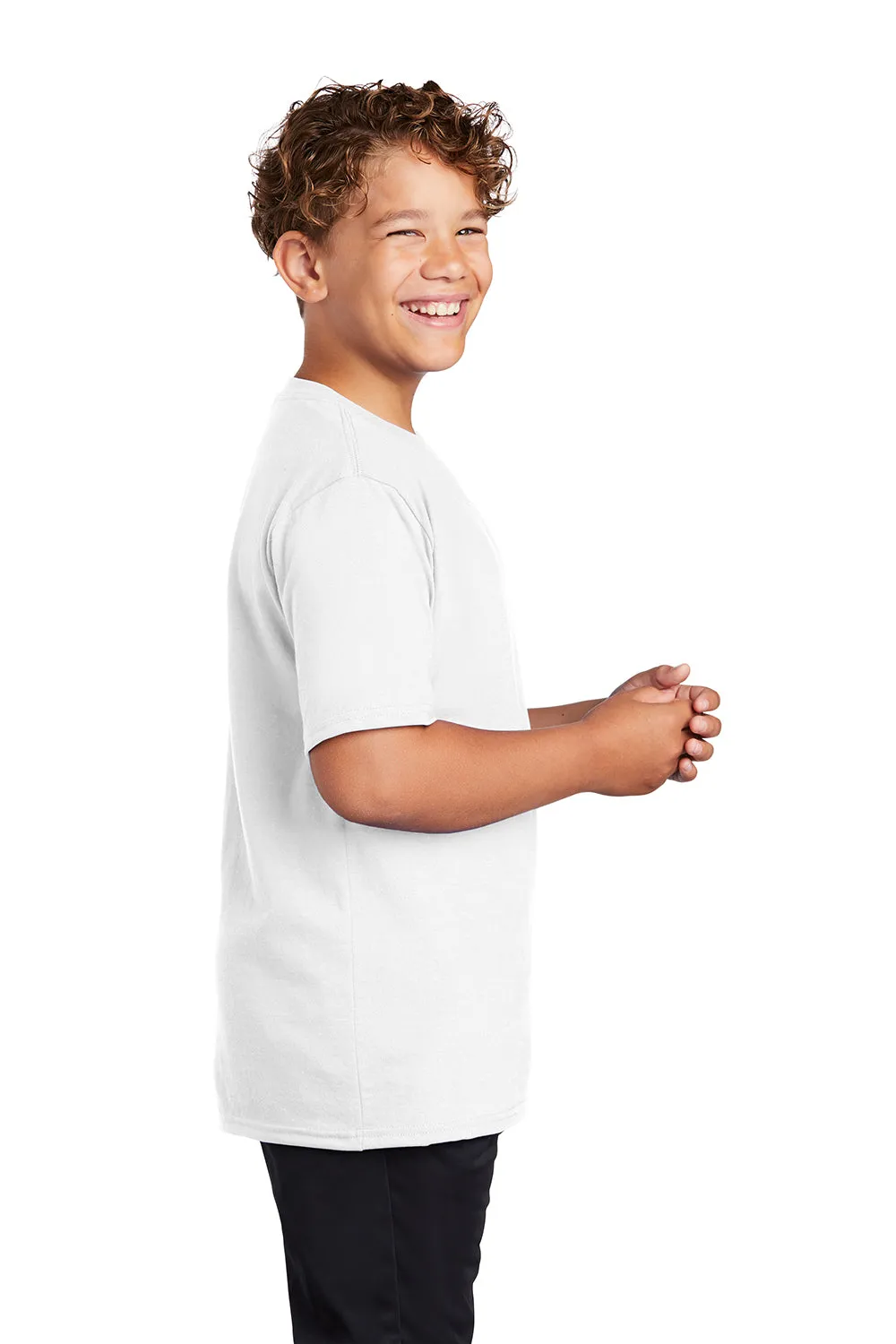 Port & Company Youth Dry Zone Performance Moisture Wicking Short Sleeve Crewneck T-Shirt - White  Buy the latest Clothing Port-Company