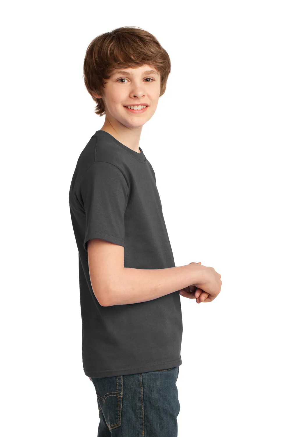 Port & Company Youth Essential Short Sleeve Crewneck T-Shirt - Charcoal Grey  Buy the latest Clothing Port-Company