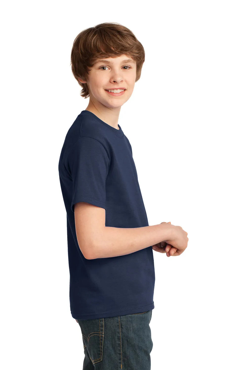 Port & Company Youth Essential Short Sleeve Crewneck T-Shirt - Navy Blue  Buy the latest Clothing Port-Company