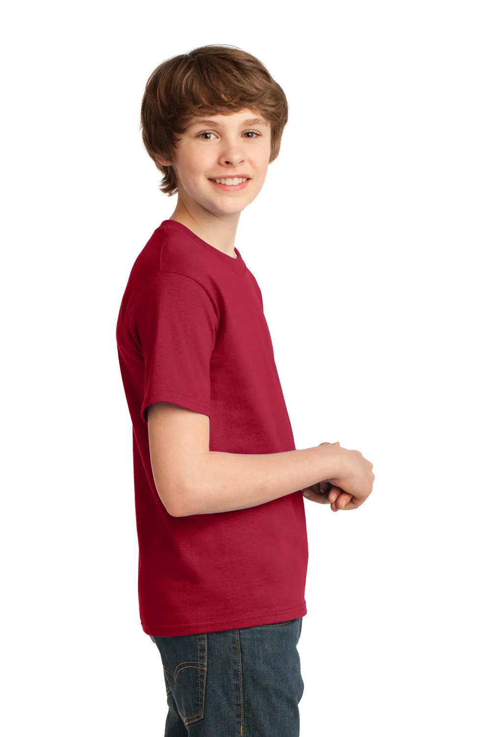 Port & Company Youth Essential Short Sleeve Crewneck T-Shirt - Red  Buy the latest Clothing Port-Company