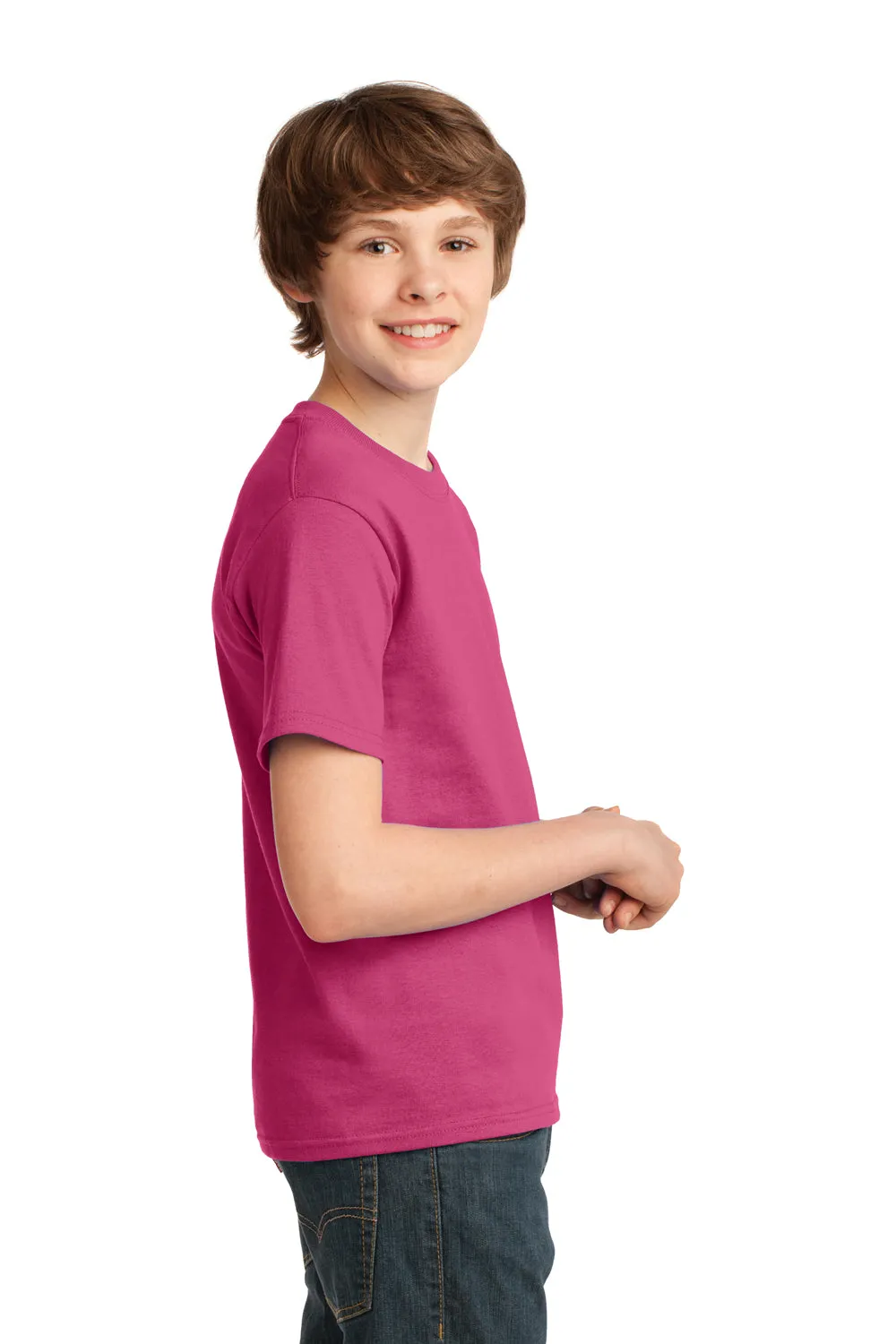 Port & Company Youth Essential Short Sleeve Crewneck T-Shirt - Sangria Pink  Buy the latest Clothing Port-Company