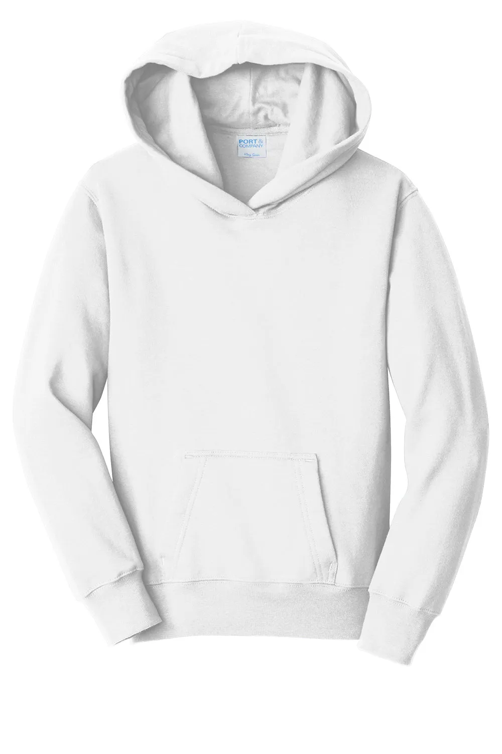 Port & Company Youth Fan Favorite Fleece Hooded Sweatshirt Hoodie w/ Pouch Pocket - White  Buy the latest Clothing Port-Company