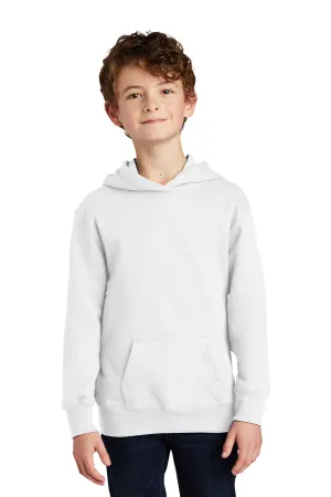 Port & Company Youth Fan Favorite Fleece Hooded Sweatshirt Hoodie w/ Pouch Pocket - White  Buy the latest Clothing Port-Company