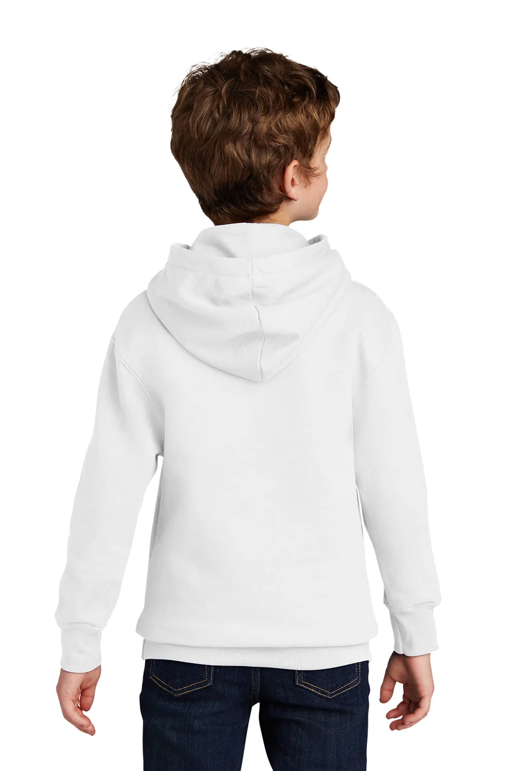 Port & Company Youth Fan Favorite Fleece Hooded Sweatshirt Hoodie w/ Pouch Pocket - White  Buy the latest Clothing Port-Company
