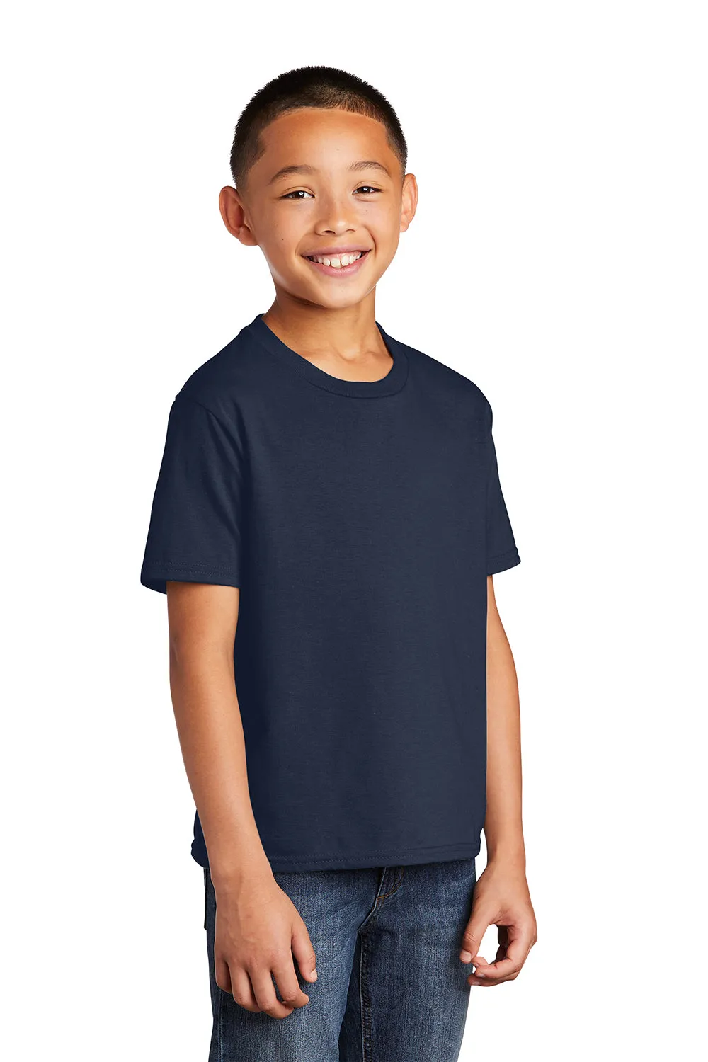Port & Company Youth Fan Favorite Short Sleeve Crewneck T-Shirt - Deep Navy Blue  Buy the latest Clothing Port-Company