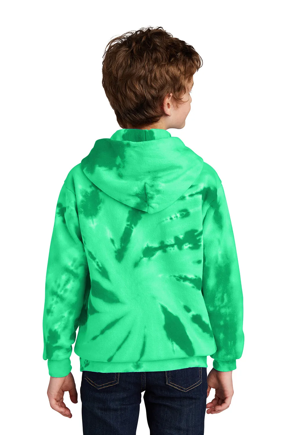 Port & Company Youth Tie-Dye Fleece Hooded Sweatshirt Hoodie w/ Pouch Pocket - Kelly Green  Buy the latest Clothing Port-Company