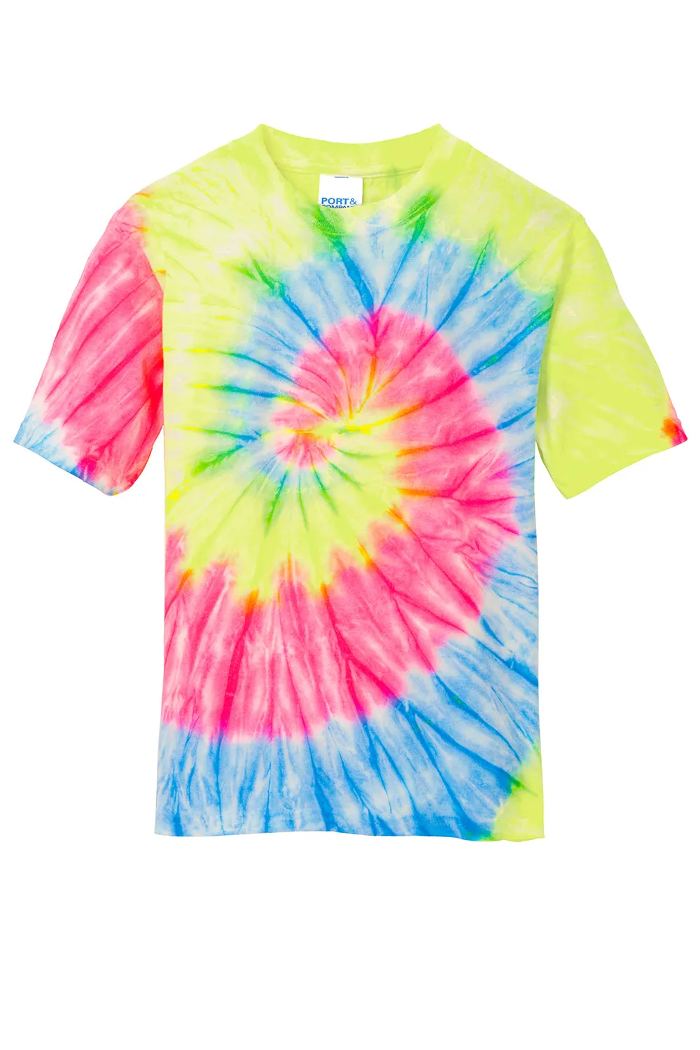 Port & Company Youth Tie-Dye Short Sleeve Crewneck T-Shirt - Neon Rainbow  Buy the latest Clothing Port-Company