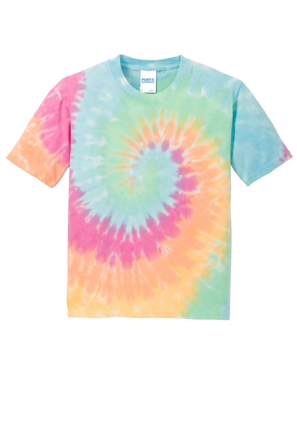 Port & Company Youth Tie-Dye Short Sleeve Crewneck T-Shirt - Pastel Rainbow  Buy the latest Clothing Port-Company