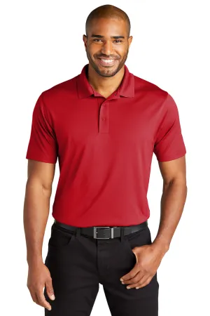 Port Authority Mens C-Free Performance Moisture Wicking Short Sleeve Polo Shirt - Rich Red  Premium quality Clothing Port-Authority
