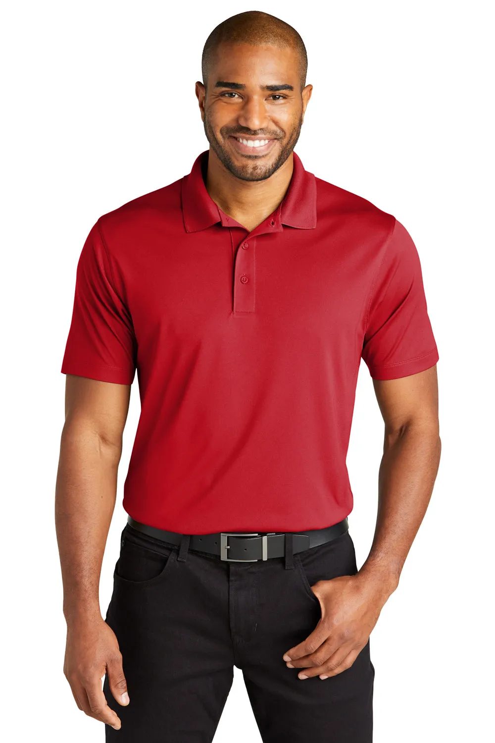 Port Authority Mens C-Free Performance Moisture Wicking Short Sleeve Polo Shirt - Rich Red  Premium quality Clothing Port-Authority
