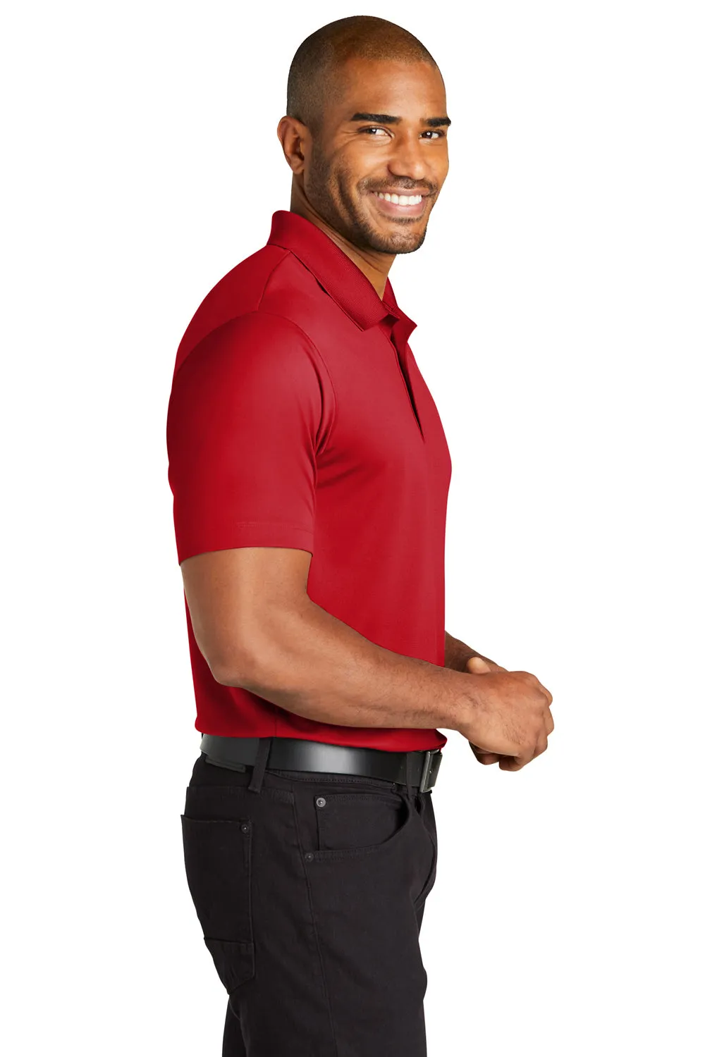 Port Authority Mens C-Free Performance Moisture Wicking Short Sleeve Polo Shirt - Rich Red  Premium quality Clothing Port-Authority