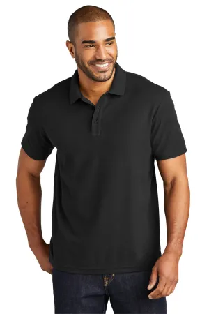 Port Authority Mens C-FREE Pique Short Sleeve Polo Shirt - Black  Premium quality Clothing Port-Authority