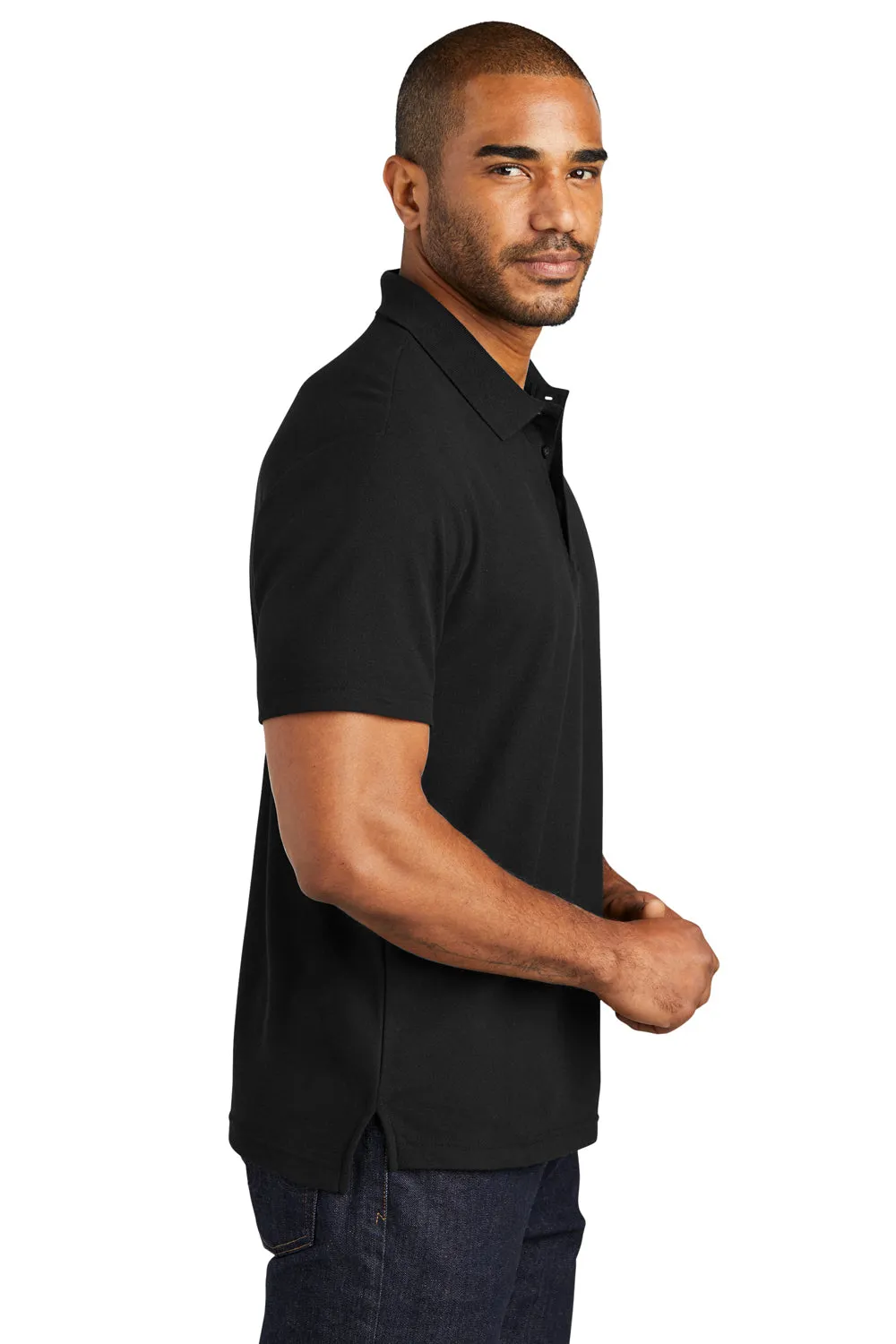 Port Authority Mens C-FREE Pique Short Sleeve Polo Shirt - Black  Premium quality Clothing Port-Authority