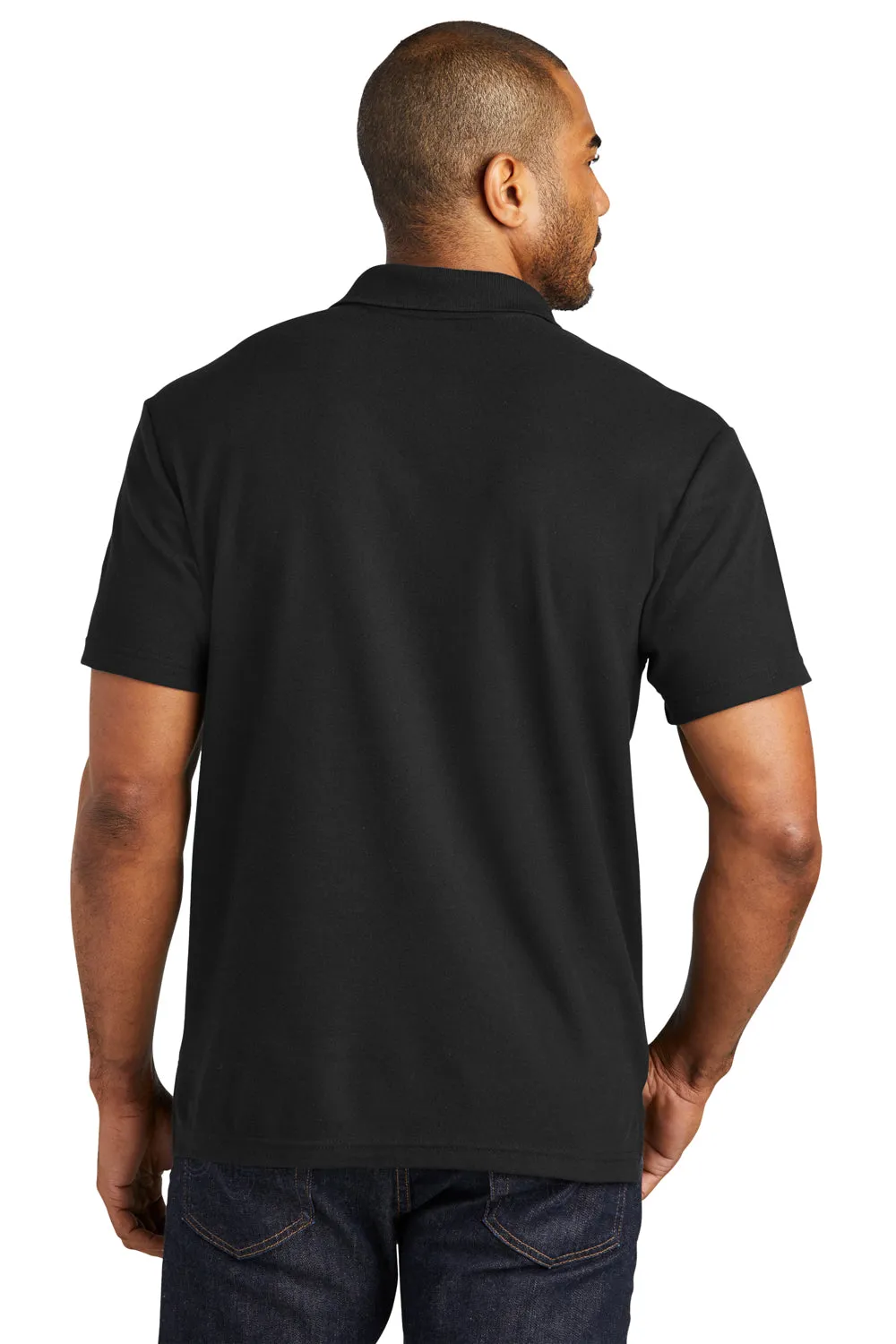 Port Authority Mens C-FREE Pique Short Sleeve Polo Shirt - Black  Premium quality Clothing Port-Authority
