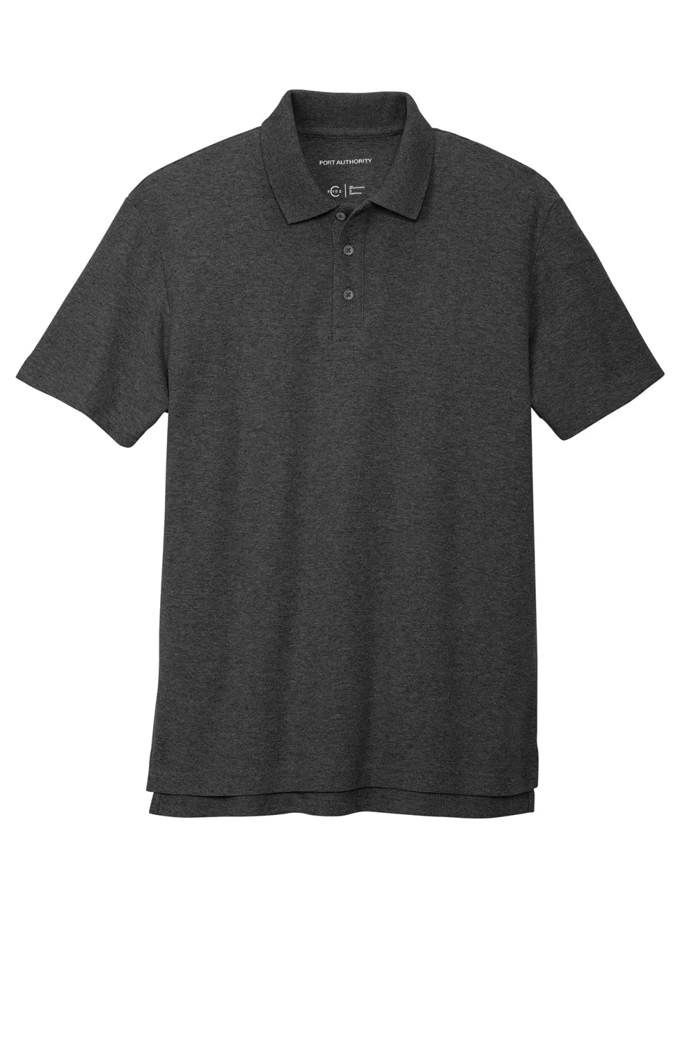 Port Authority Mens C-FREE Pique Short Sleeve Polo Shirt - Heather Charcoal Grey  Premium quality Clothing Port-Authority