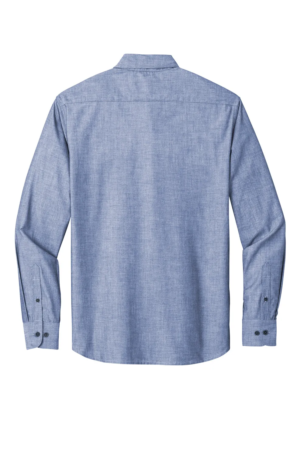 Port Authority Mens Chambray Easy Care Long Sleeve Button Down Shirt w/ Pocket - Moonlight Blue - Closeout  Premium quality Clothing Port-Authority