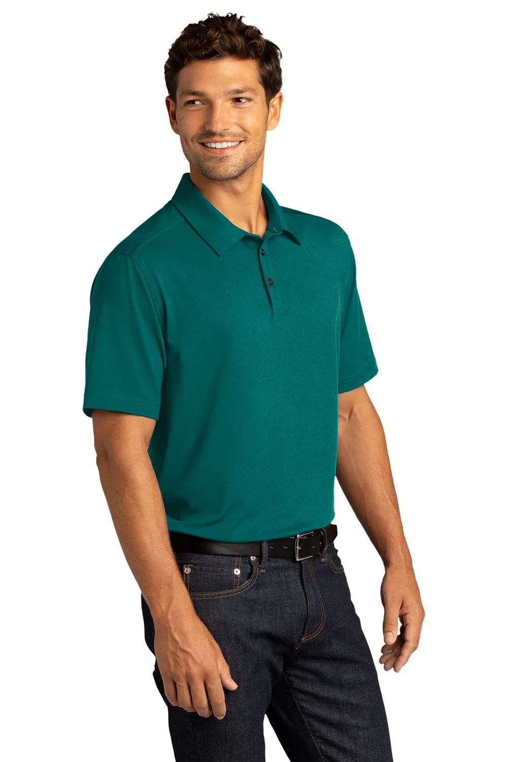 Port Authority Mens City Moisture Wicking Short Sleeve Polo Shirt - Dark Teal Green  Premium quality Clothing Port-Authority