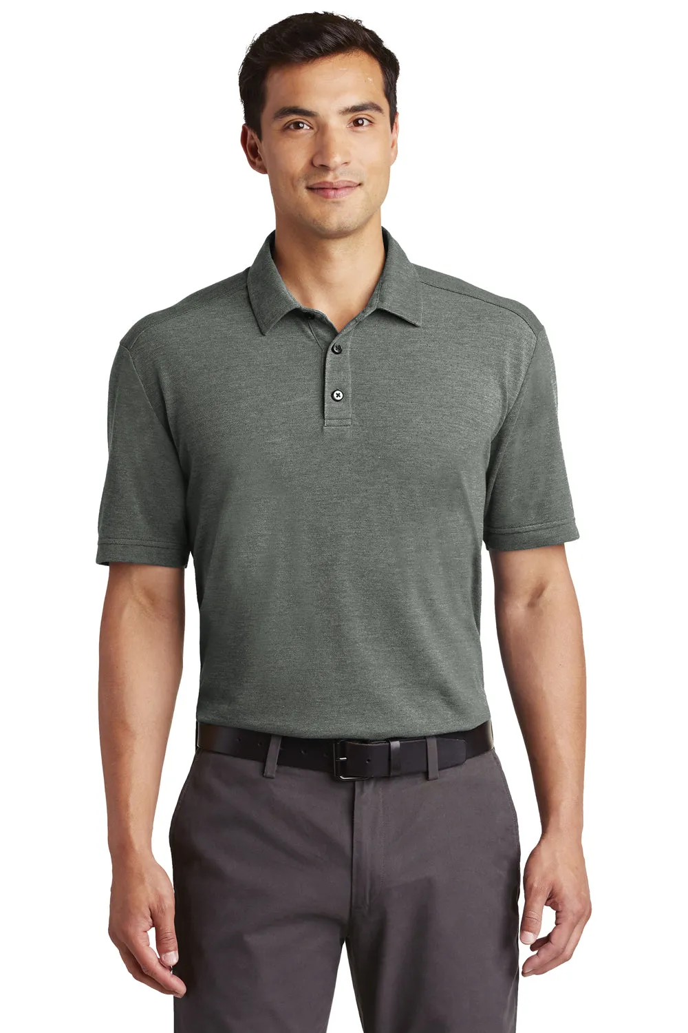 Port Authority Mens Coastal Moisture Wicking Short Sleeve Polo Shirt - Deep Black/White - Closeout  Premium quality Clothing Port-Authority