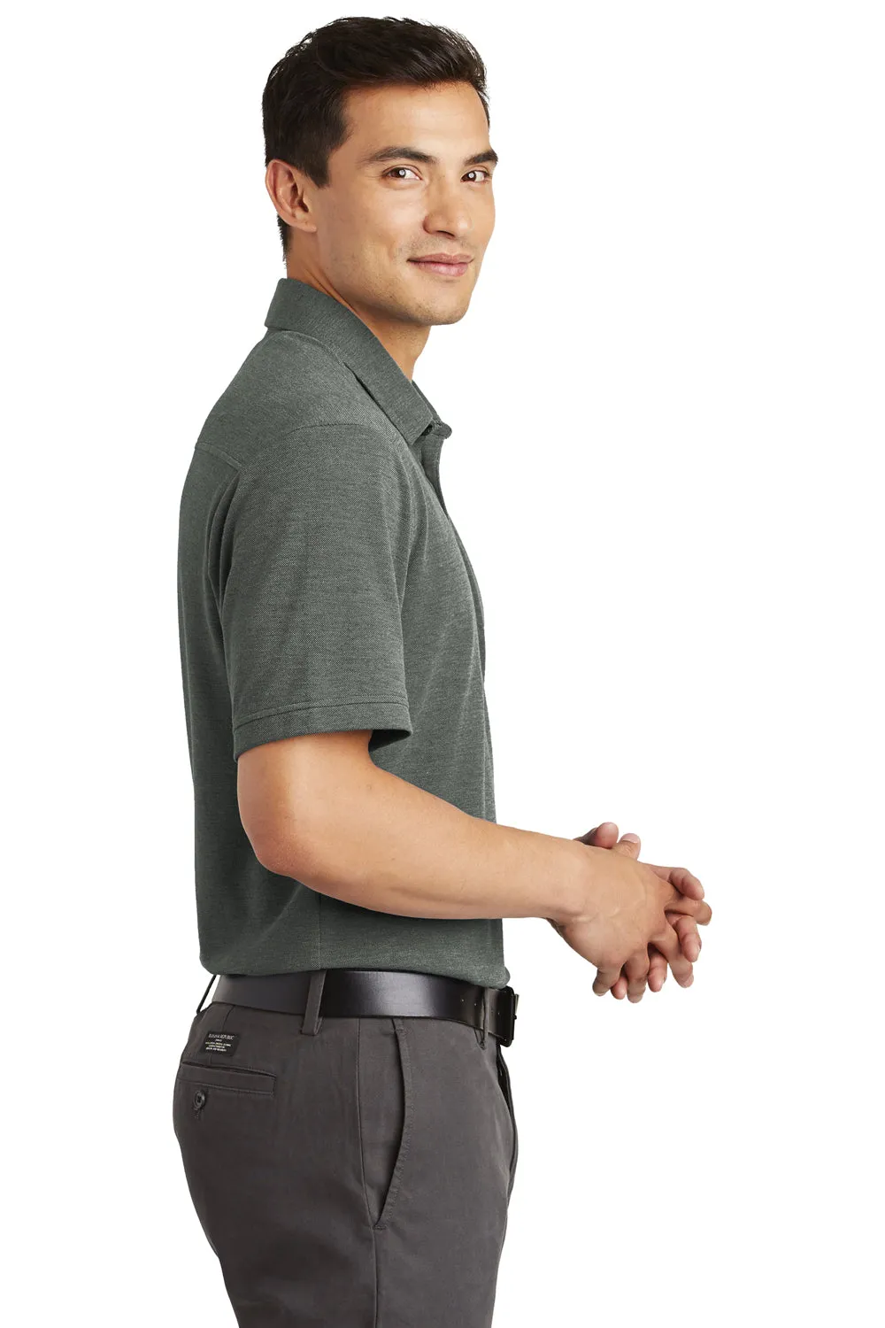 Port Authority Mens Coastal Moisture Wicking Short Sleeve Polo Shirt - Deep Black/White - Closeout  Premium quality Clothing Port-Authority