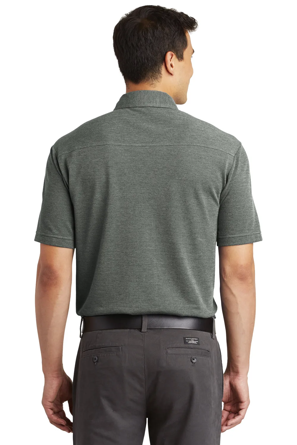 Port Authority Mens Coastal Moisture Wicking Short Sleeve Polo Shirt - Deep Black/White - Closeout  Premium quality Clothing Port-Authority