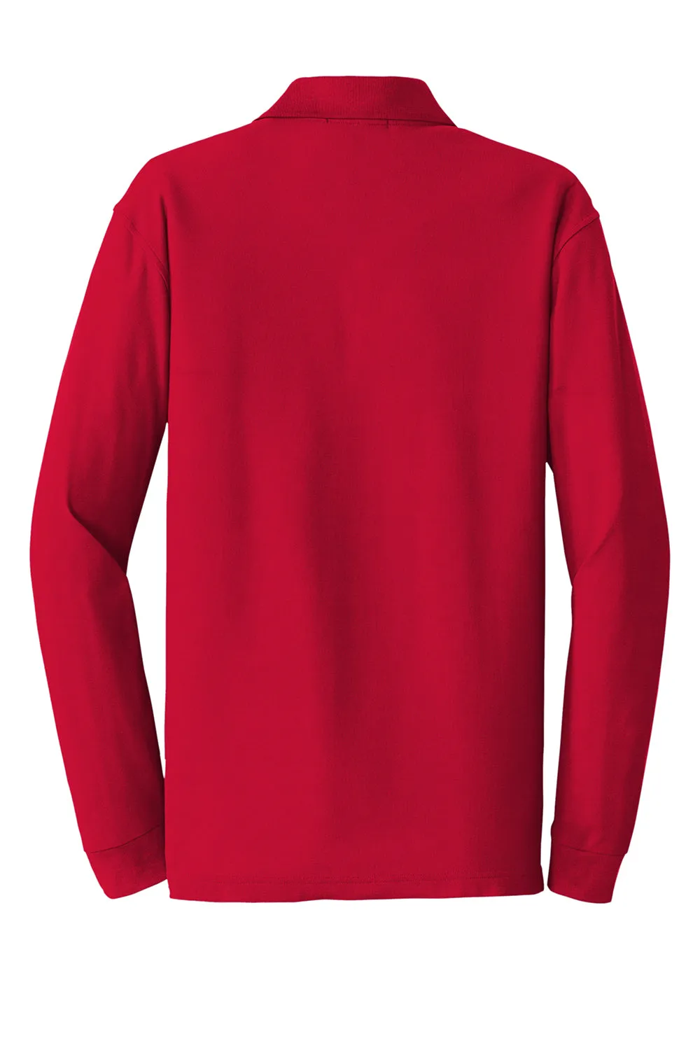 Port Authority Mens Core Classic Long Sleeve Polo Shirt - Rich Red  Premium quality Clothing Port-Authority