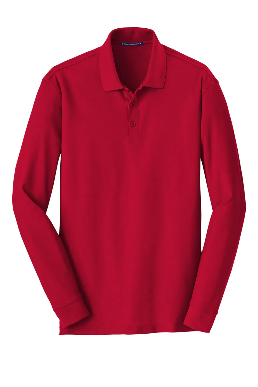 Port Authority Mens Core Classic Long Sleeve Polo Shirt - Rich Red  Premium quality Clothing Port-Authority