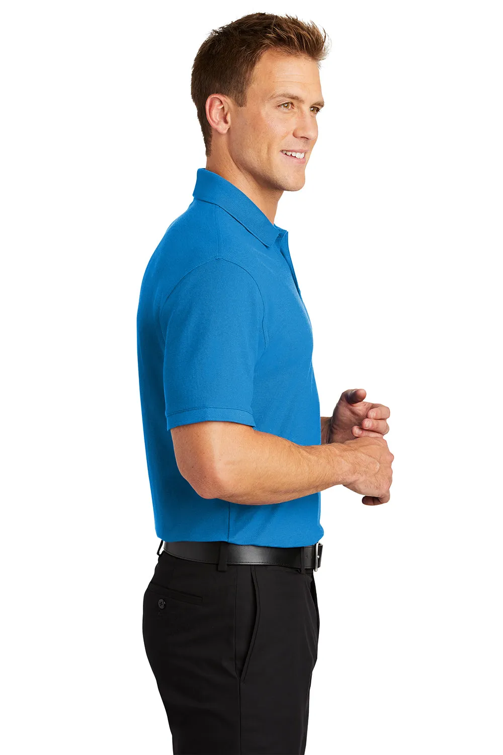 Port Authority Mens Core Classic Short Sleeve Polo Shirt - Coastal Blue  Premium quality Clothing Port-Authority