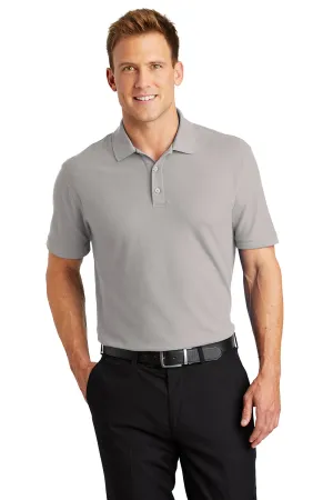 Port Authority Mens Core Classic Short Sleeve Polo Shirt - Gusty Grey  Premium quality Clothing Port-Authority